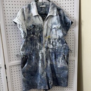 Express Blue Tie-Dye Romper